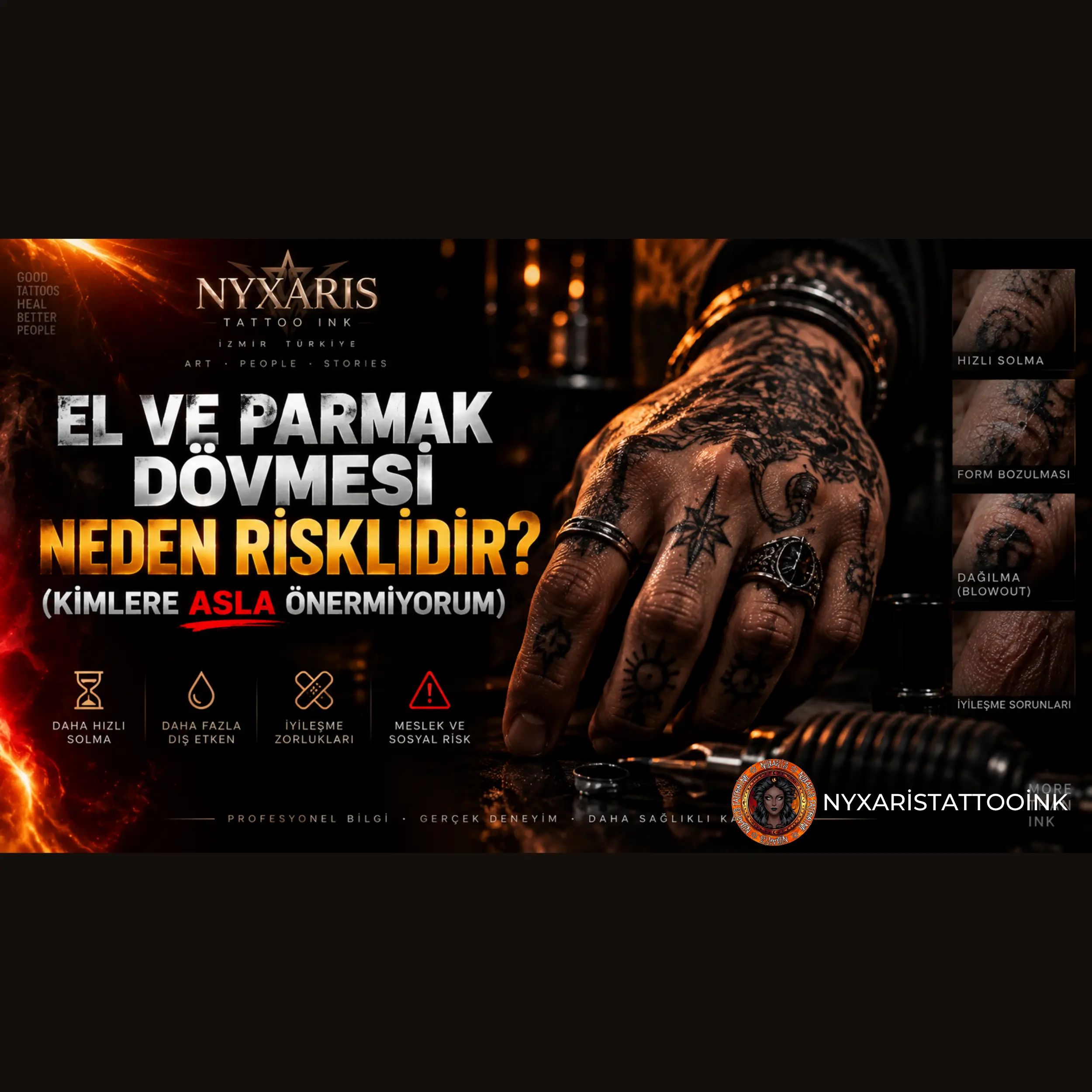 El ve Parmak Dövmesi Neden Risklidir? - Nyxaris Tattoo Ink İzmir
