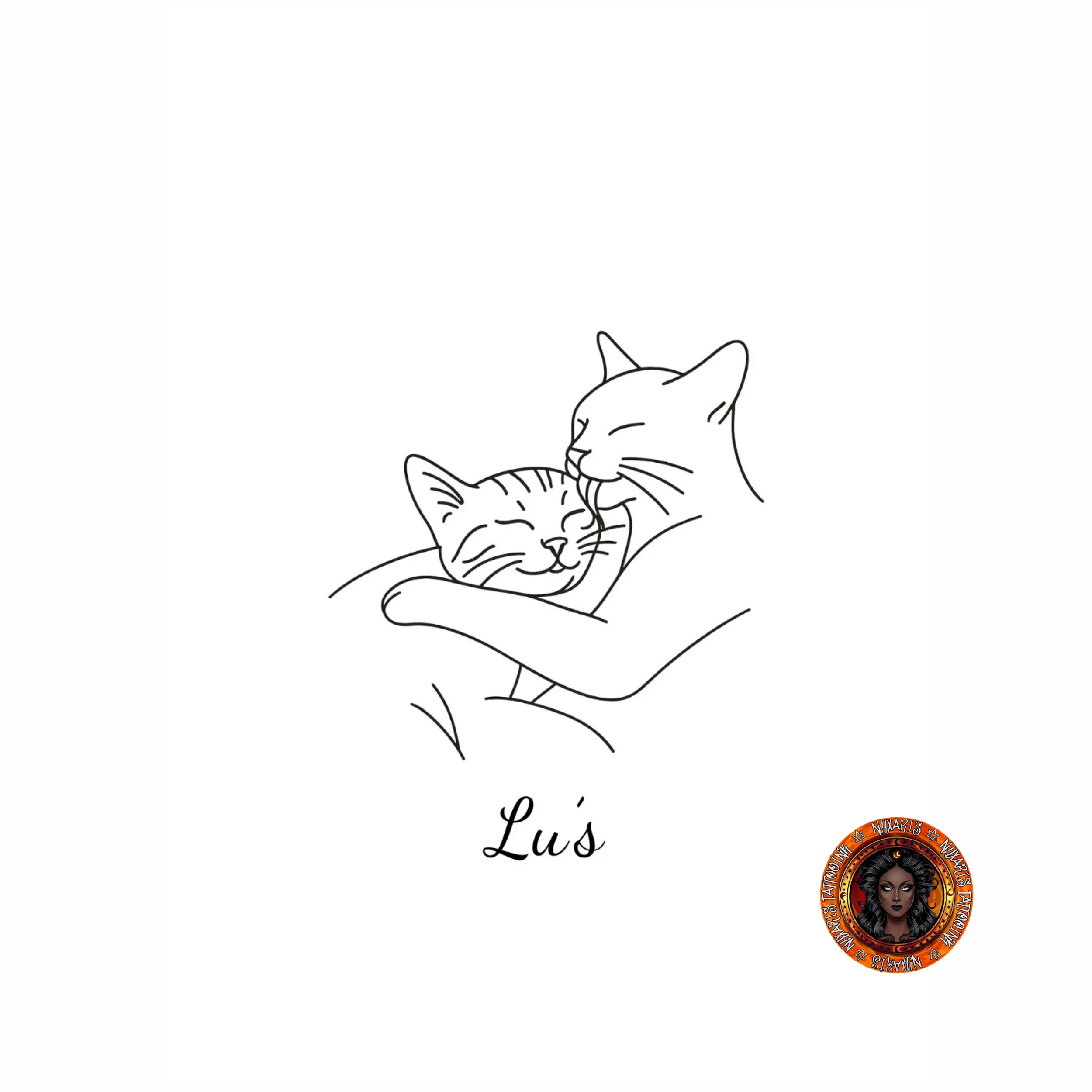 Kedi Minimal Dövme Tasarımı - İzmir Çiğli Nyxaris Tattoo Ink